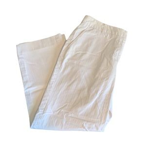 Evan Picone White Stretch Ankle Pants Cropped size 8 with Hook Closure